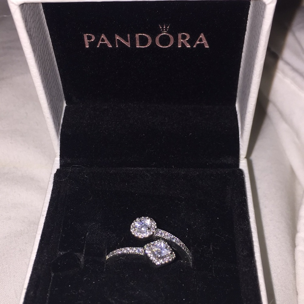 Pandora jeweled silver ring